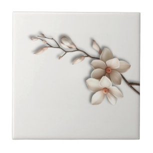 Leiser Luxus Botanische Magnolie Fliese