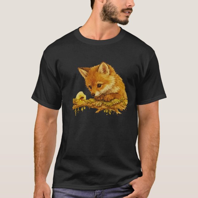 Leises Neugier-Geschichtenbuch Tier Kunst T-Shirt (Vorderseite)