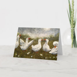 Leises Quaken: Weiße Ente Sternennacht Gans Karte