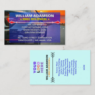 Leistungen für Auto-Detailing, Auto-Reparatur-Logo Visitenkarte