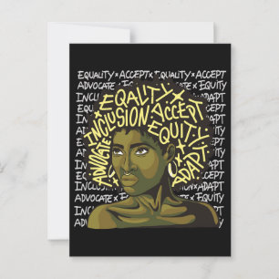 Leistungsstarke Afro Art über Equity und Inklusion Postkarte