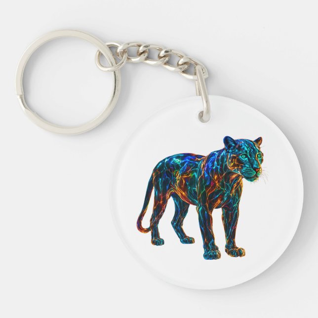 Leistungsstarke Panther Art Schlüsselanhänger (Vorderseite)