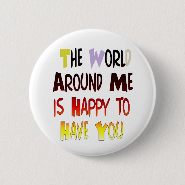 Leistungsstarke Willkommensbotschaft: Ein Motivier Button (Vorderseite)