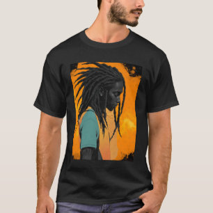 Leistungsstarker Abstrakter Schwarzer Mann T-Shirt