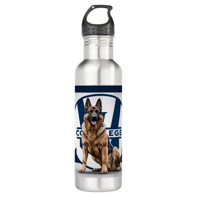 Leistungsstarker Rasse Hund: Deutscher Schäferhund Edelstahlflasche (Vorderseite)