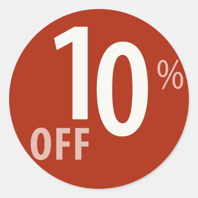 Leistungsstarkes 10 %-OFF-Sale-Zeichen - Aufkleber (Vorderseite)