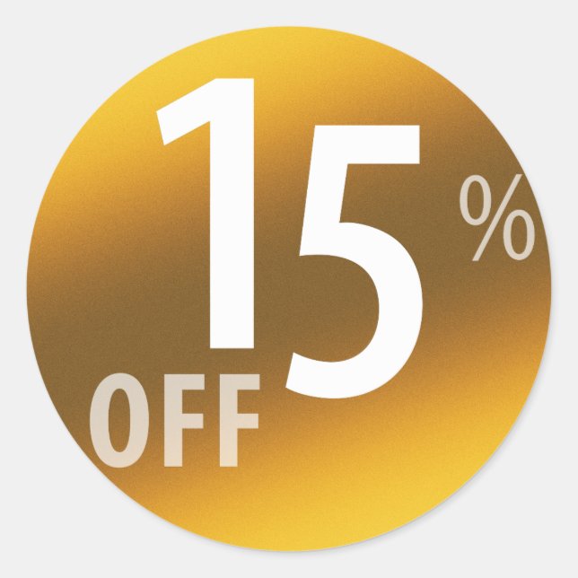 Leistungsstarkes 15 %-OFF-Sale | Gold Runder Aufkleber (Vorderseite)