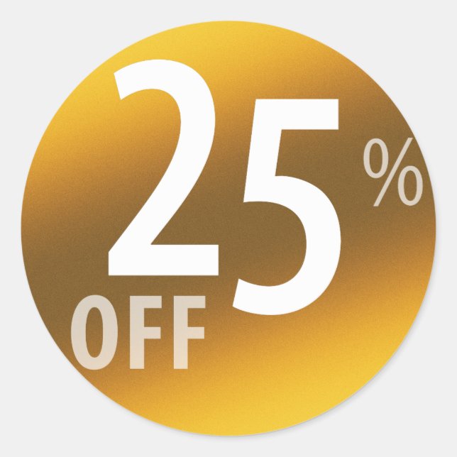 Leistungsstarkes 25 %-OFF-Sale | Gold Runder Aufkleber (Vorderseite)