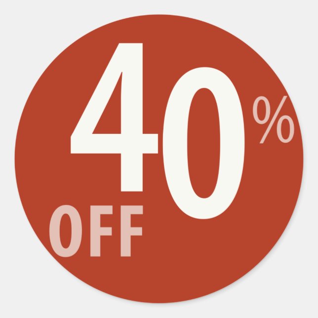 Leistungsstarkes 40%-OFF-Sale-Zeichen - Aufkleber (Vorderseite)