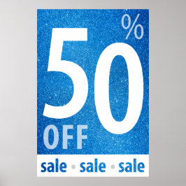 Leistungsstarkes 50%-iges Verkaufszeichen | Blauer Poster