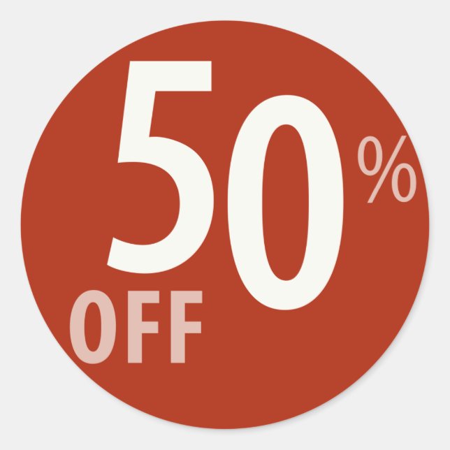 Leistungsstarkes 50 %-OFF-Sale-Zeichen - Aufkleber (Vorderseite)