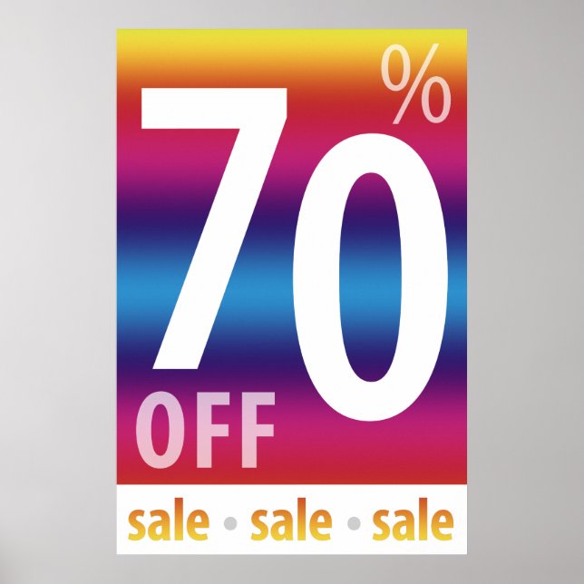 Leistungsstarkes 70%-iges Verkaufszeichen | Farbli Poster (Vorne)