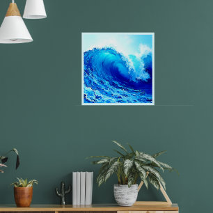 Leistungsstarkes Design der Meereswellen Poster