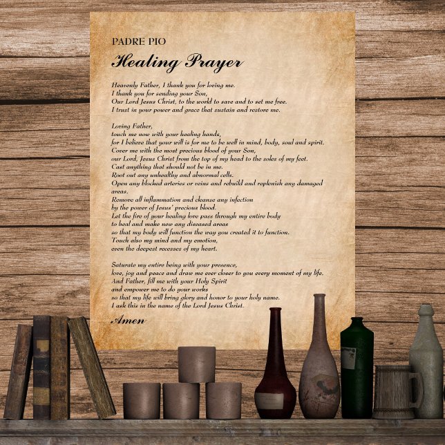 Leistungsstarkes Heilgebet von Padre Pio Poster (Von Creator hochgeladen)