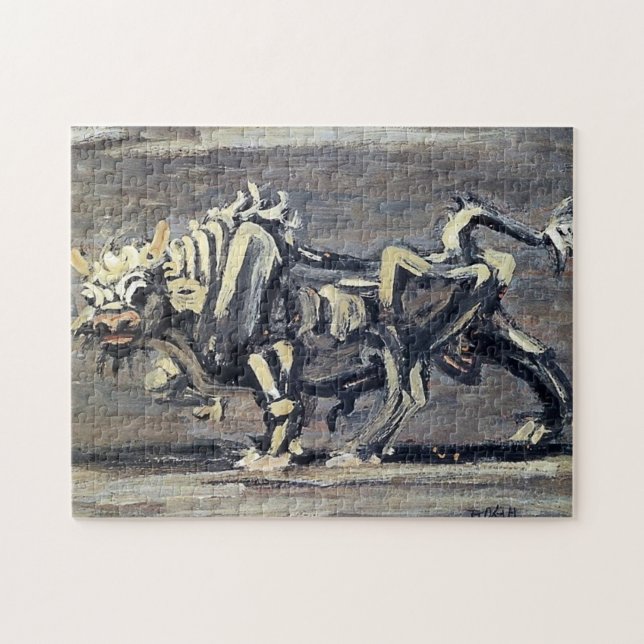 Leistungsstarkes "White Ox 1" Gemälde von Lee Jung (Horizontal)