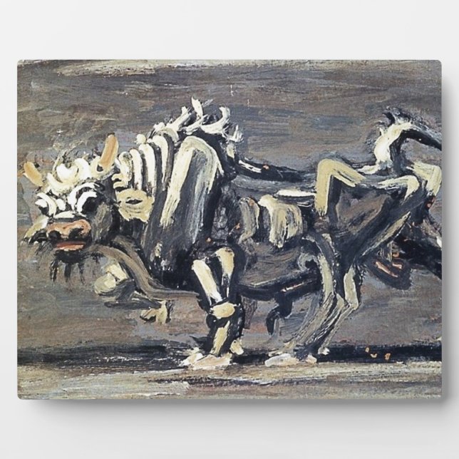 Leistungsstarkes "White Ox 1" Gemälde von Lee Jung Fotoplatte (Vorderseite)