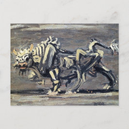 Leistungsstarkes "White Ox 1" Gemälde von Lee Jung Postkarte