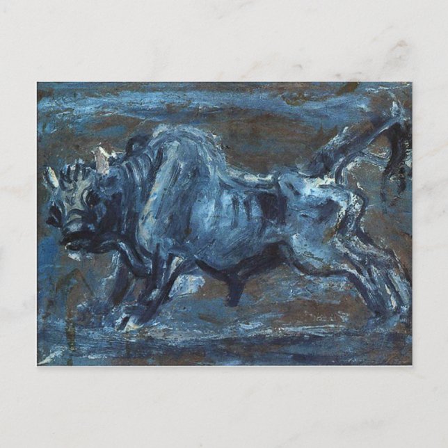 Leistungsstarkes "White Ox 4" Gemälde von Lee Jung Postkarte (Vorderseite)