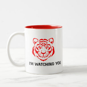 Leistungsstarkes Zitat aus der Tigerfront - Red Im Zweifarbige Tasse