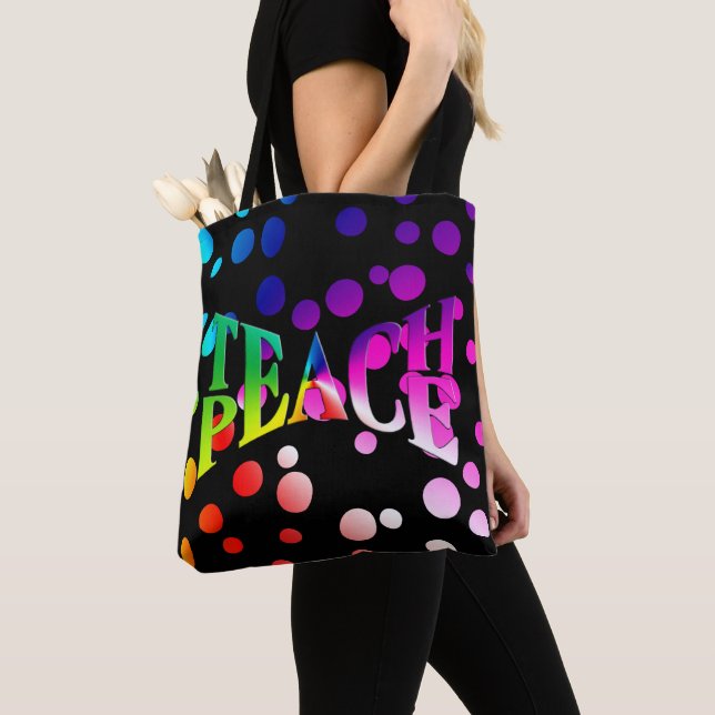 LEITEN PEACE Rainbow Graphic on Polka Dots Tasche (Von Nahem)