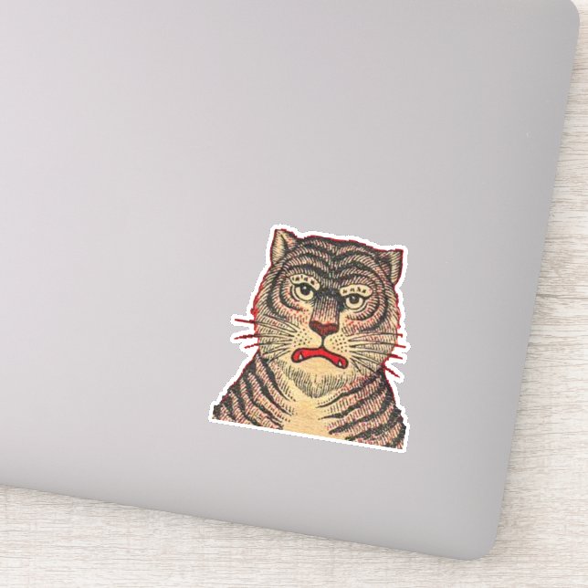 Leiter der "Asian Tiger Fierce Face Red Kontur Str Aufkleber (Detail)