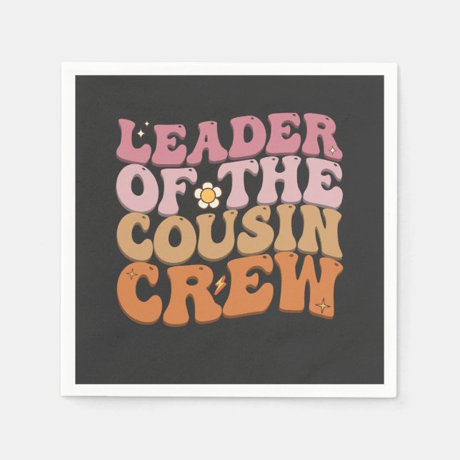 Leiter der Cousin Crew Groovy Retro Serviette (Vorderseite)
