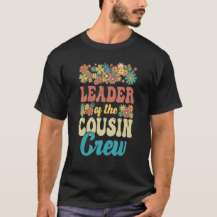 Leiter der Cousin Crew Retro Sonnenblumen Groovy T-Shirt