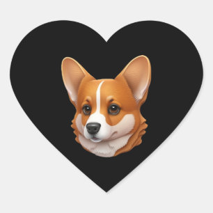 Leiter der niedlichen Corgi Herz-Aufkleber