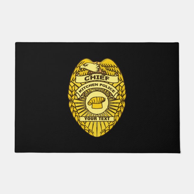 Leiter des Abzeichens der Polizei der Küche Fußmatte (Vorderseite)