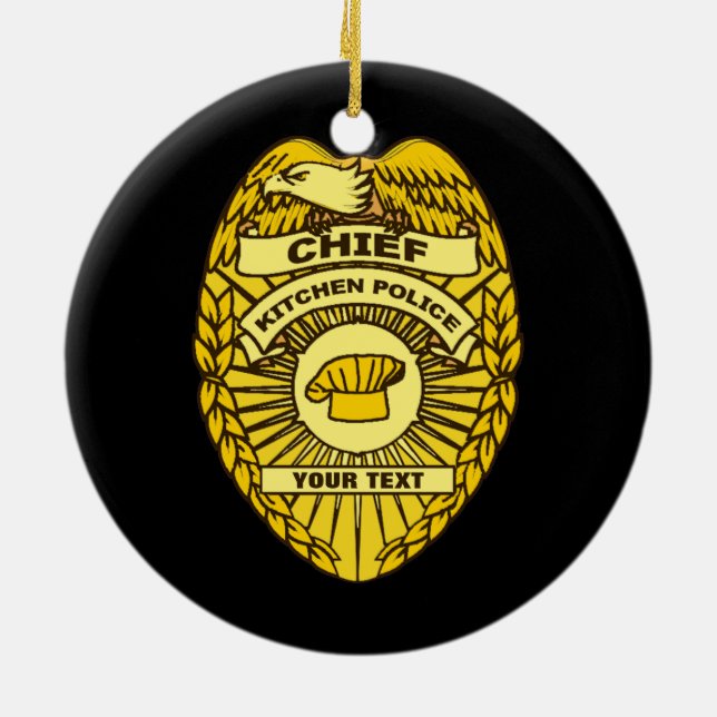 Leiter des Abzeichens der Polizei der Küche Keramik Ornament (Hinten)