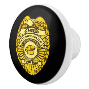 Leiter des Abzeichens der Polizei der Küche Keramikknauf