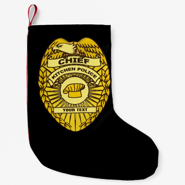 Leiter des Abzeichens der Polizei der Küche Kleiner Weihnachtsstrumpf (Vorderseite)