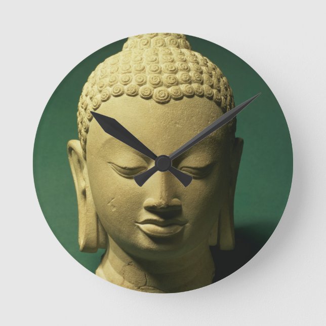 Leiter des Buddha, Sarnath (Sandstein) Runde Wanduhr (Vorderseite)