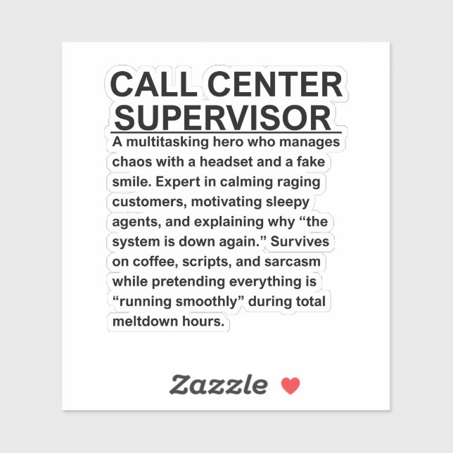 Leiter des Callcenters Aufkleber (Blatt)