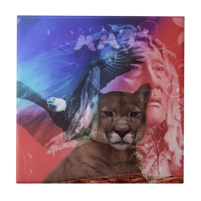 Leiter des nationalen Amerikanischen Ureinwohners Fliese (Vorderseite)