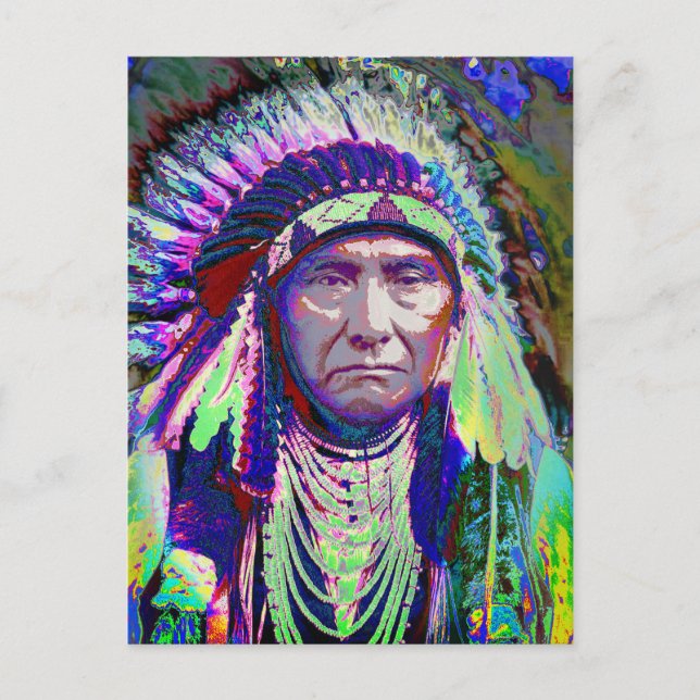 Leiter des nationalen Amerikanischen Ureinwohners Postkarte (Vorderseite)