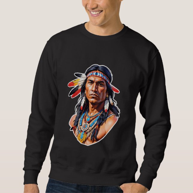 Leiter des nationalen Amerikanischen Ureinwohners Sweatshirt (Vorderseite)