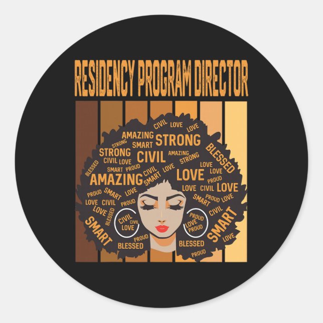 Leiter des Residency-Programms Black History Month Runder Aufkleber (Vorderseite)