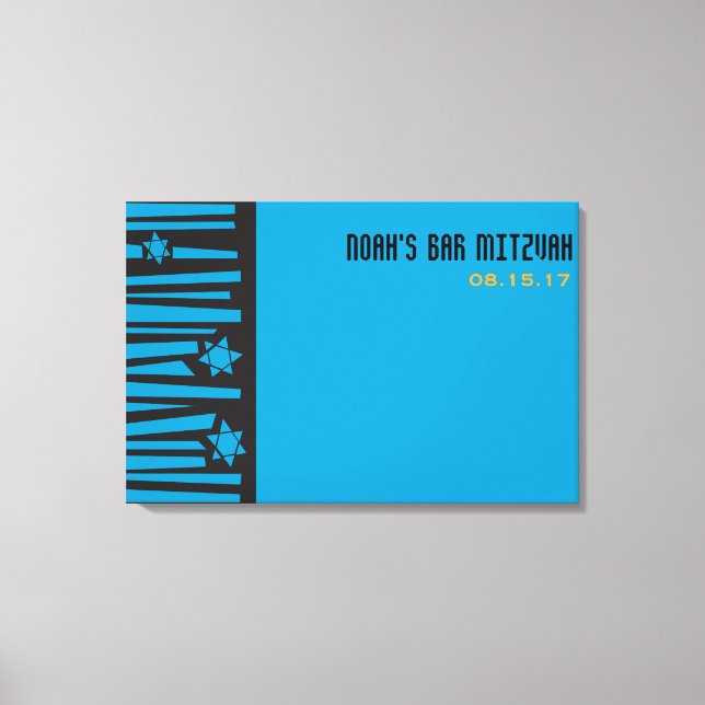 LEITER DES STARS Bar Mitzvah Sign-In Board Leinwanddruck (Vorderseite)