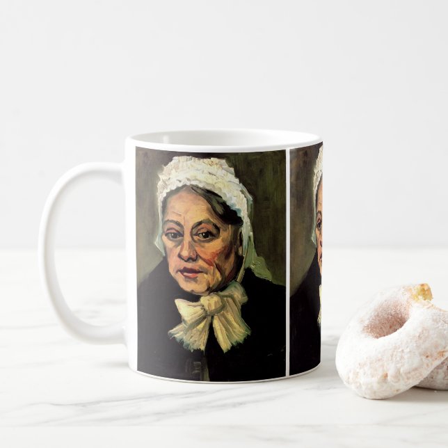 Leiter einer alten Weißen Kapelle von Vincent van  Kaffeetasse (Mit Donut)