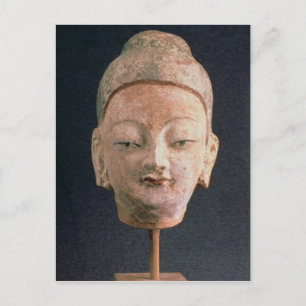 Leiter einer Buddha-Statue aus Bezeklik Postkarte