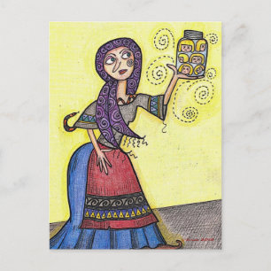 Leiter einer Jar ukrainischen Volkskunst Postkarte