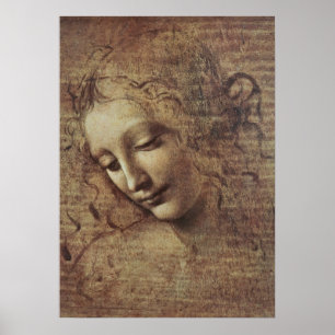 Leiter einer jungen Frau mit Tousled Hair oder, Le Poster