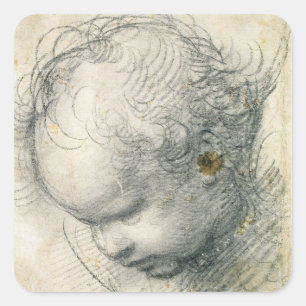 Leiter eines Cherub Quadratischer Aufkleber