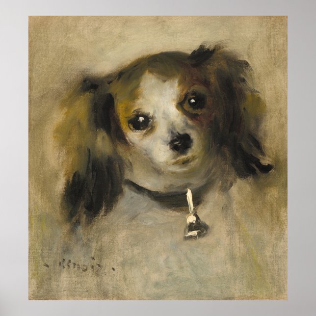 Leiter eines Hundes, 1870 (Öl auf Leinwand) Poster (Vorne)