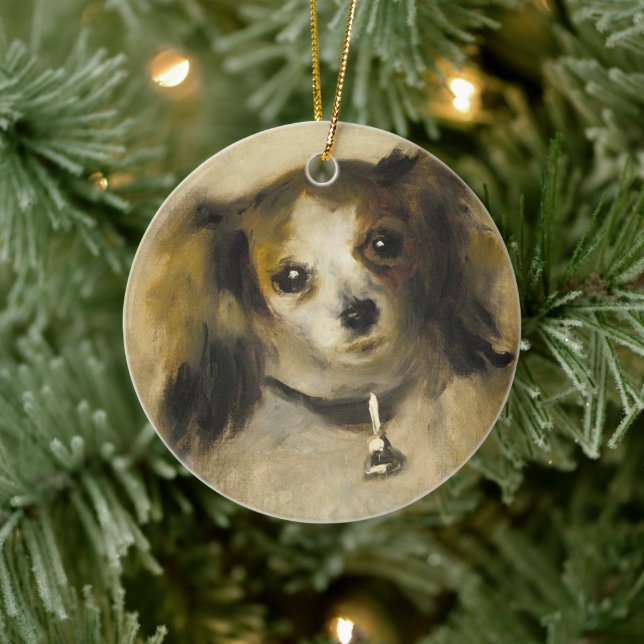Leiter eines Hundes, Auguste Renoir Art Keramik Ornament (Baum)