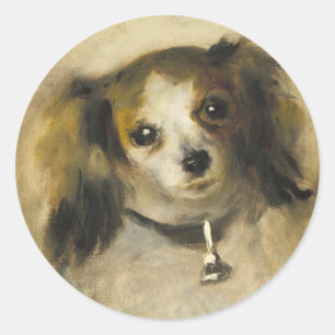Leiter eines Hundes, Auguste Renoir Art Runder Aufkleber