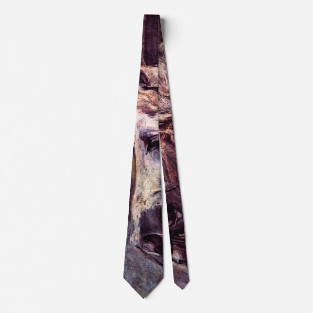 Leiter eines Pferdes von Giovanni Boldini, Vintage Krawatte (Vorderseite)