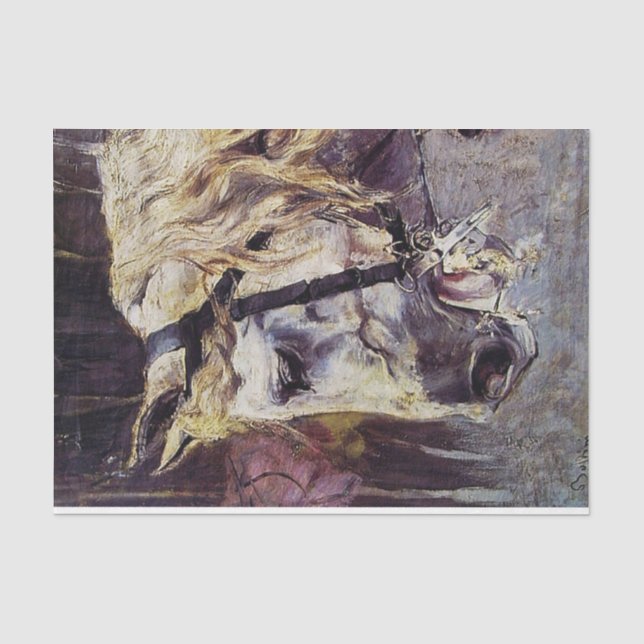 Leiter eines Weißen Pferdes (von Giovanni Boldini) Seidenpapier (Vorderseite)