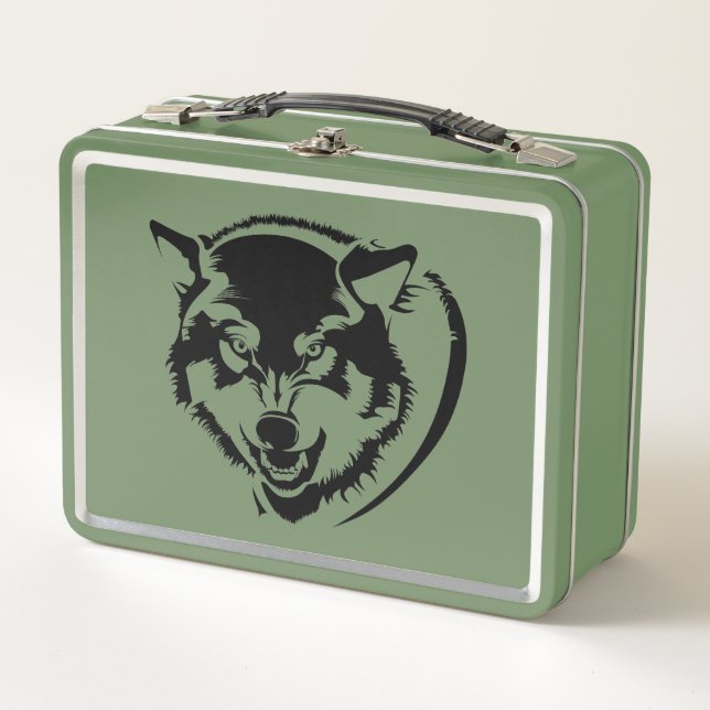 Leiter eines Wolfs Metall Brotdose (Vorderseite)